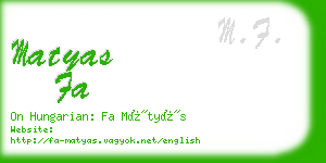 matyas fa business card